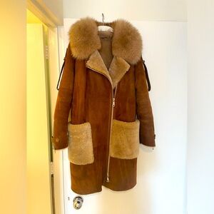 Super worm and cozy. Natural lambskin and brown suede.